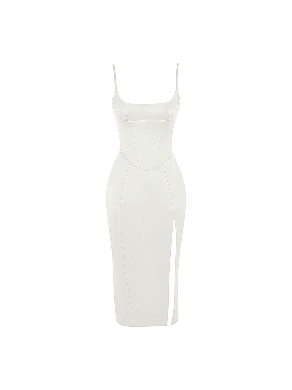 Casimira Ivory Satin Corset Mini Dress