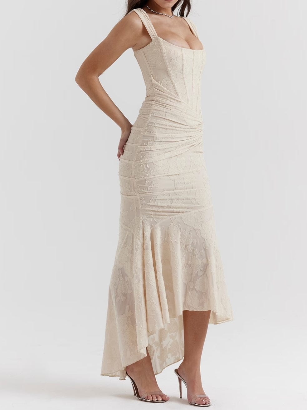 Cesca Vintage Cream Floral Maxi Dress