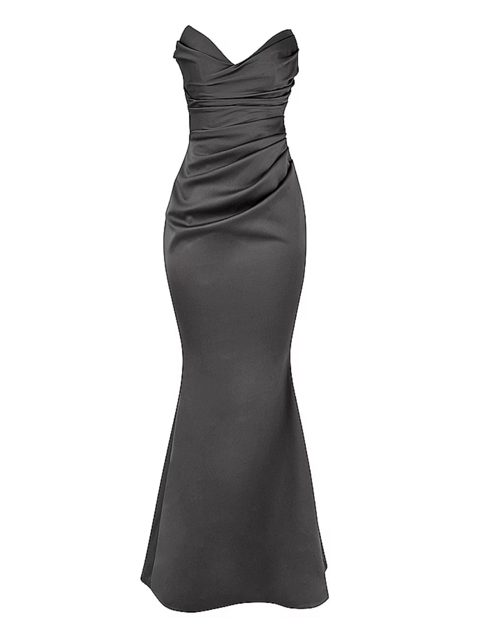 Fleur Shadow Satin Strapless Gown