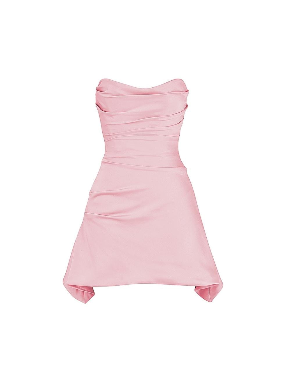 Jasmine Strapless Satin Corset Dress Rose Pink