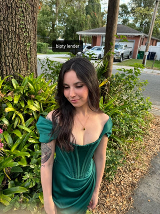 Loretta Corset Dress in Emerald