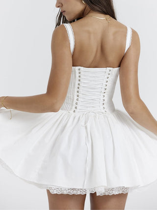 Pietra White Corset Mini Dress