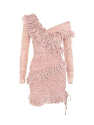 Sorrel Blush Lace Frill Mini Dress