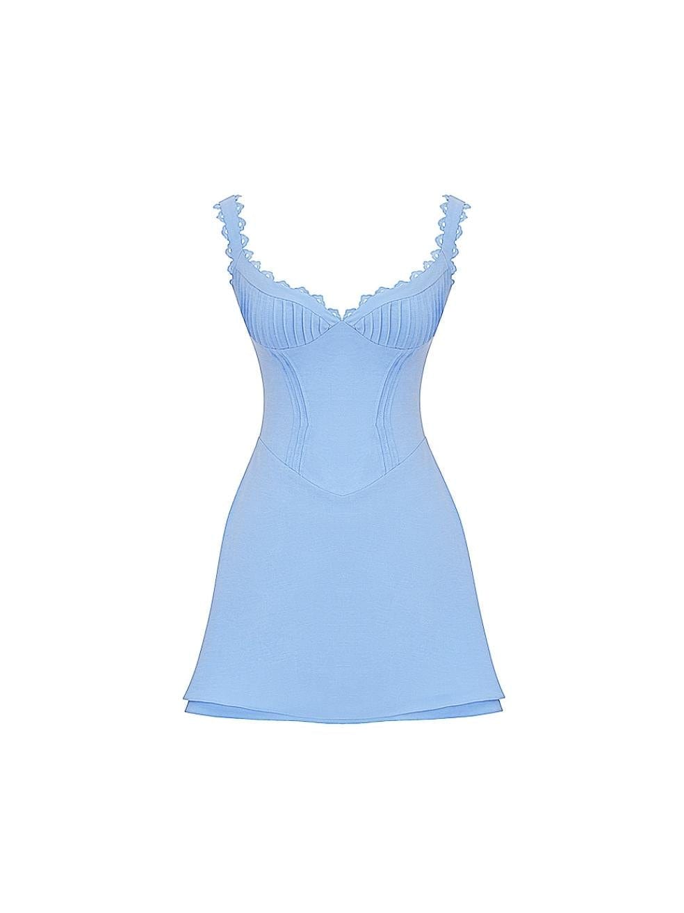 Tillly Blue Pin Tuck Mini Dress