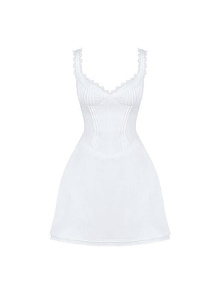 Tilly White Pin Tuck Mini Dress