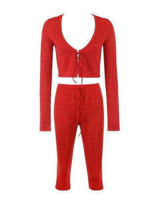 House Of CB Red Knitted Set