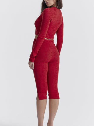 House Of CB Red Knitted Set