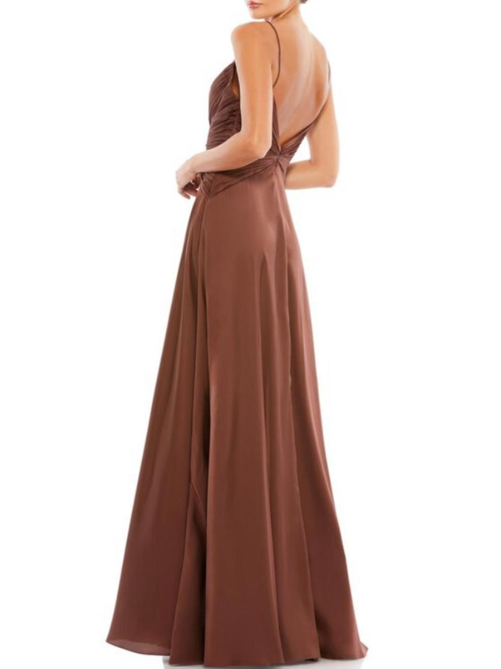 Ruched Front Twist A Line Gown