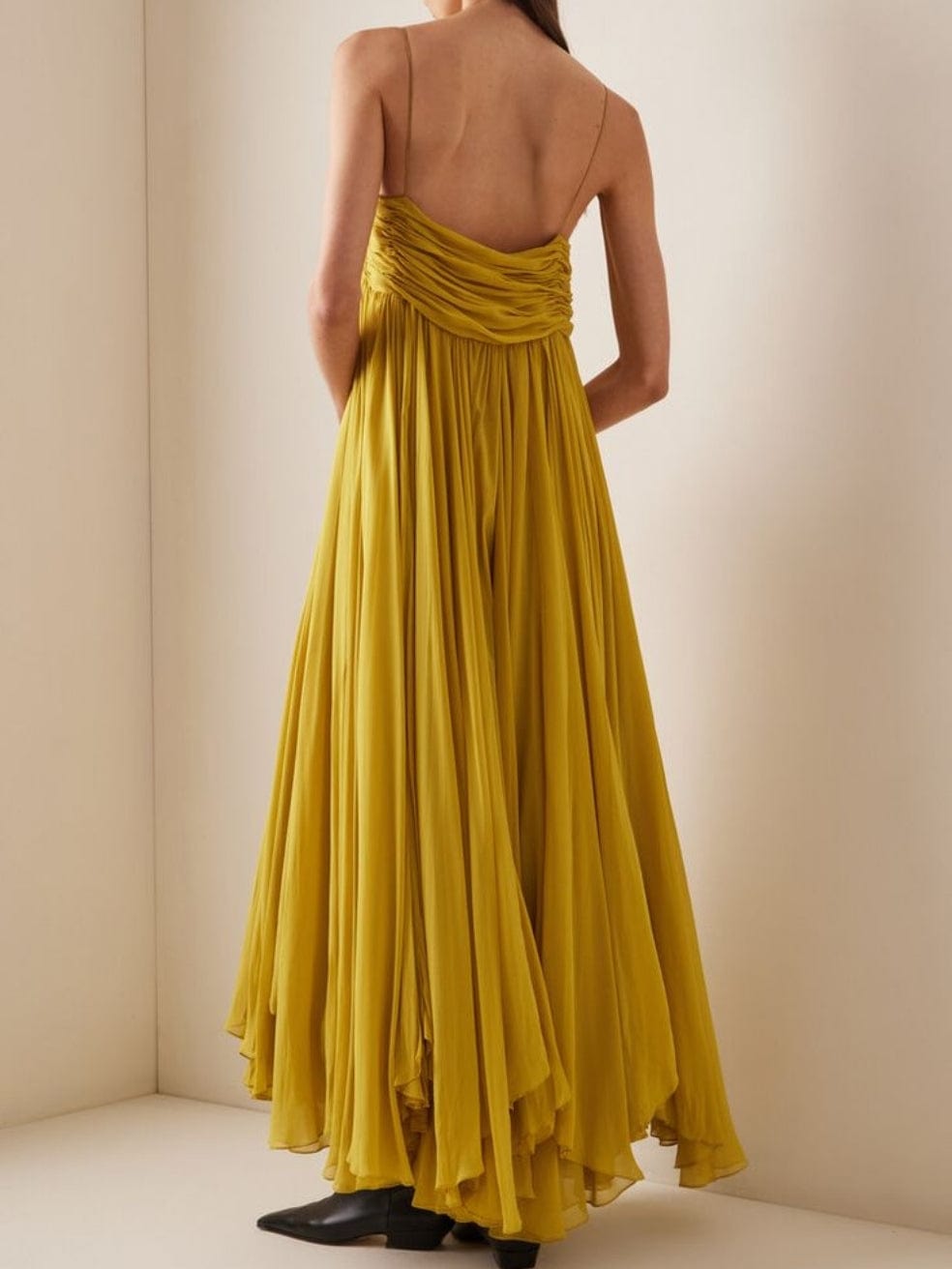 Khaite Lally Silk Dress in Yellow