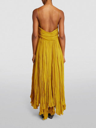 Khaite Lally Silk Dress in Yellow