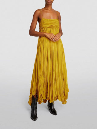 Khaite Lally Silk Dress in Yellow