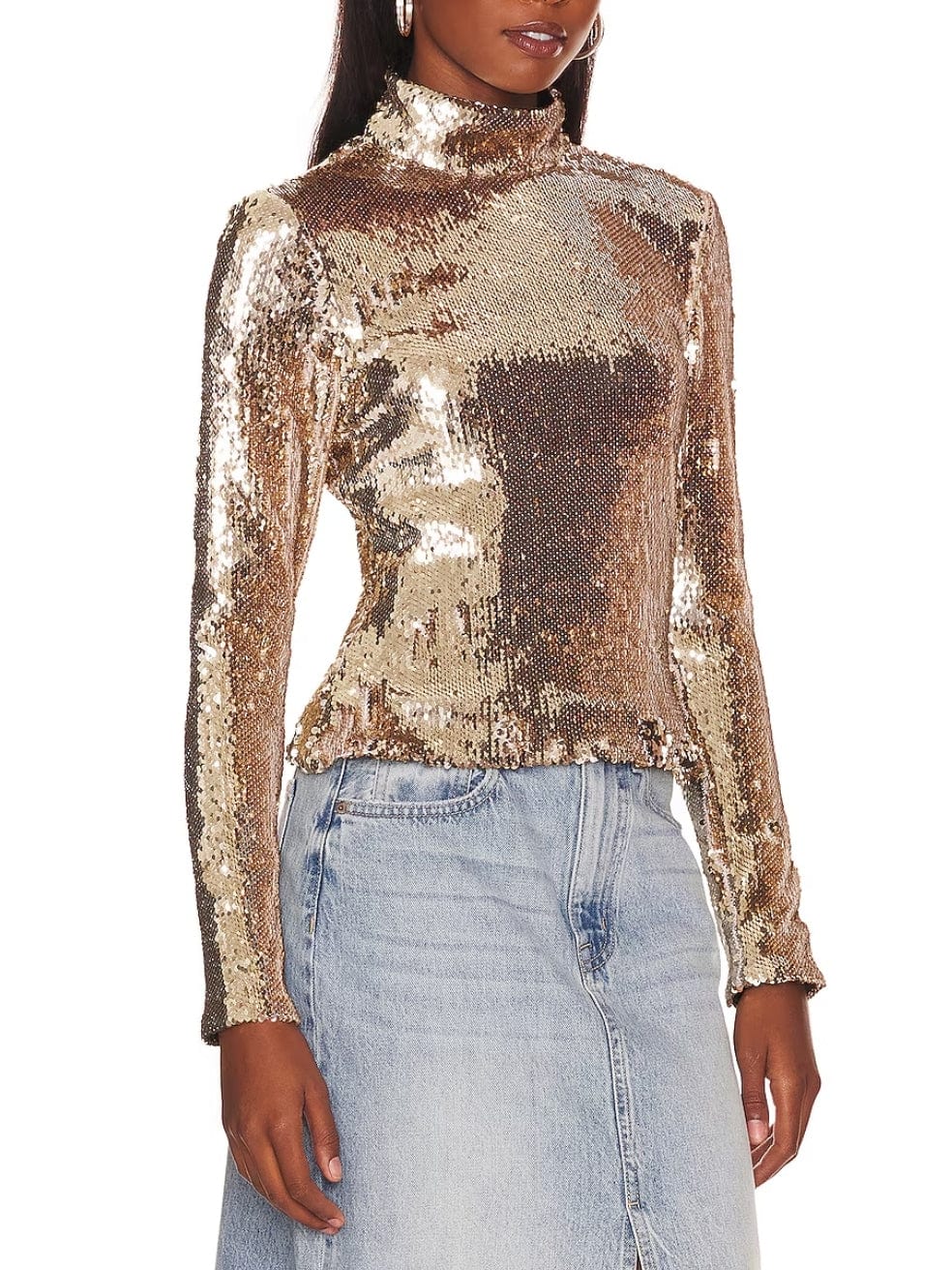 Merla Top in Champagne Silver