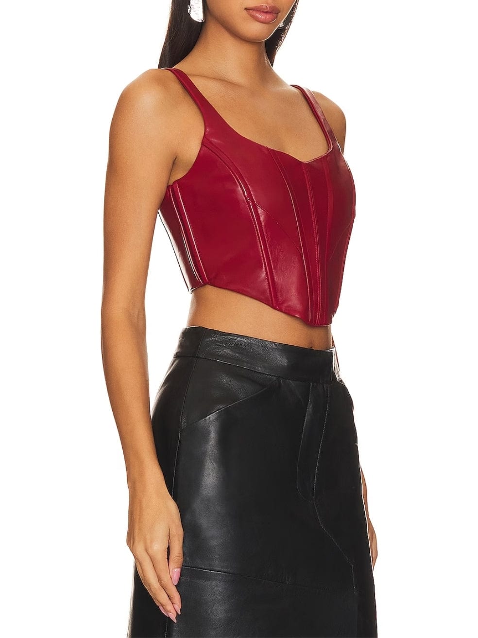 Lamarque Leather Red Bustier Top