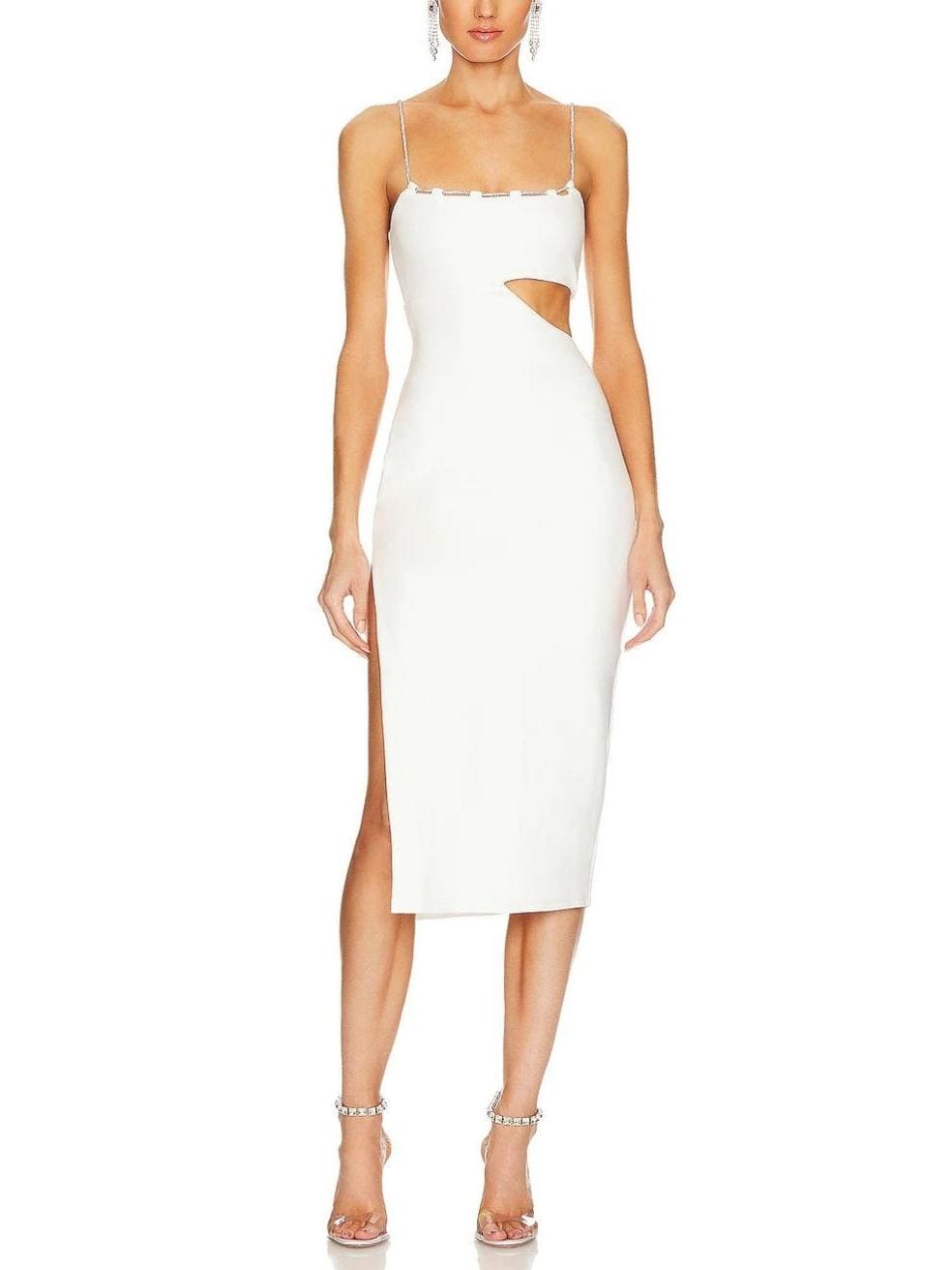 Charlotte Midi Dress In White – Bipty