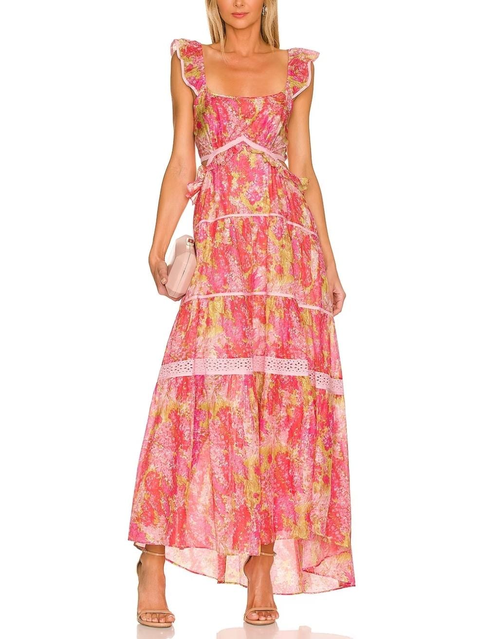 Madsen Maxi Dress in Swaying Coral