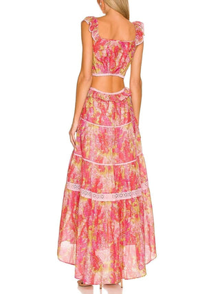 Madsen Maxi Dress in Swaying Coral