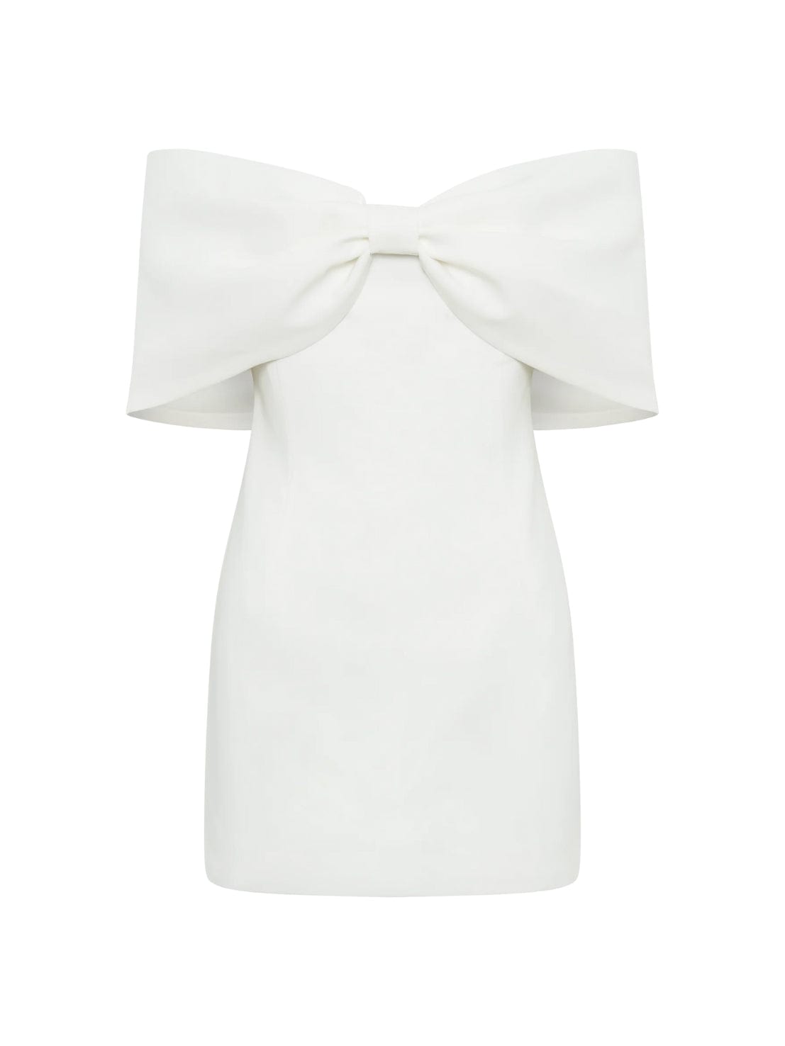 Gwyneth Off Shoulder Bow Mini Dress in White