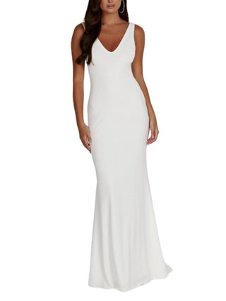 Kyla Low Back Gown- White