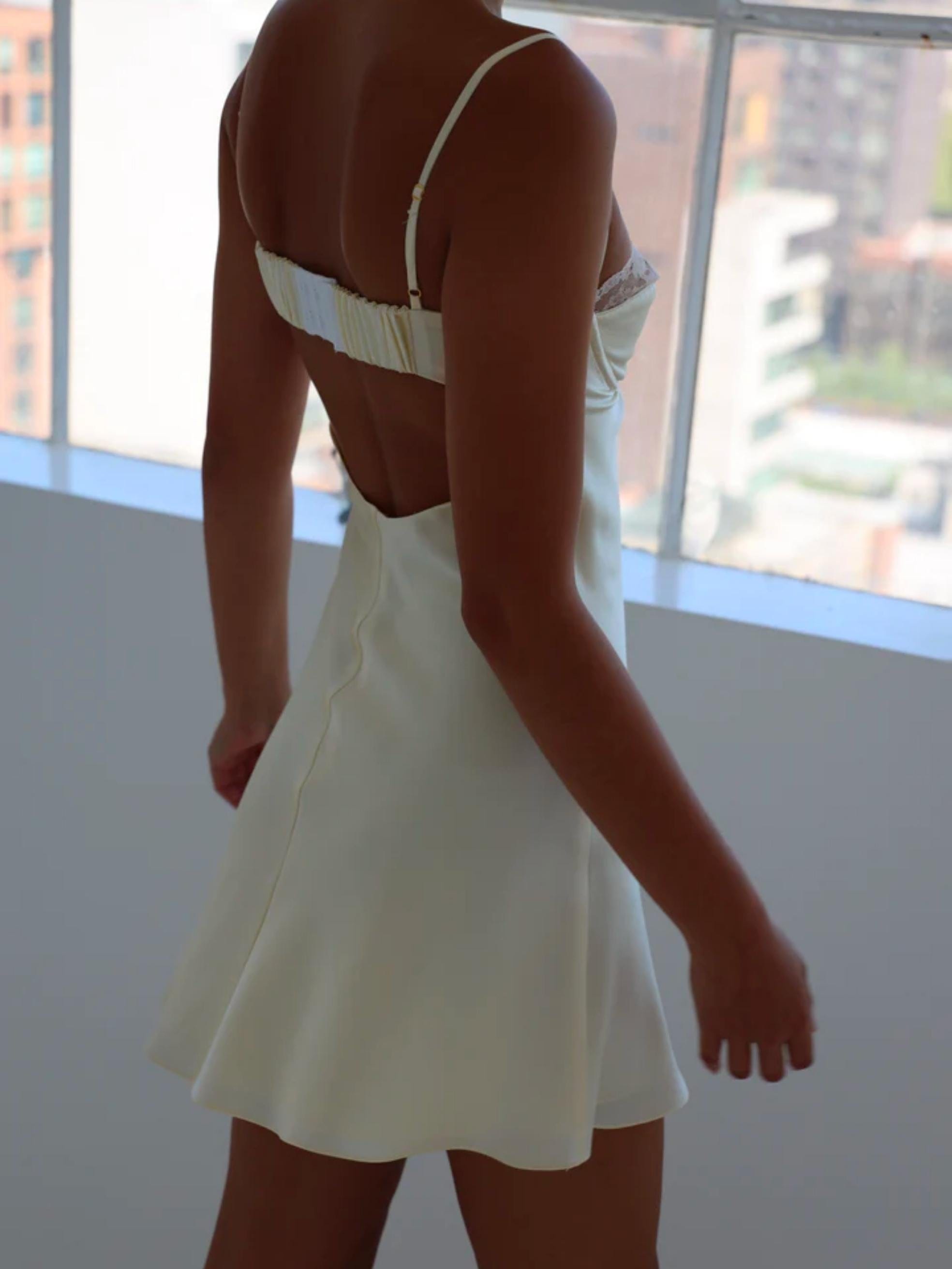 Underwire Slip Dress in White
