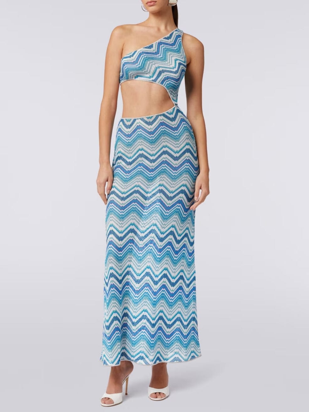 Missoni Long chevron crochet cover-up with cut-out and lurex