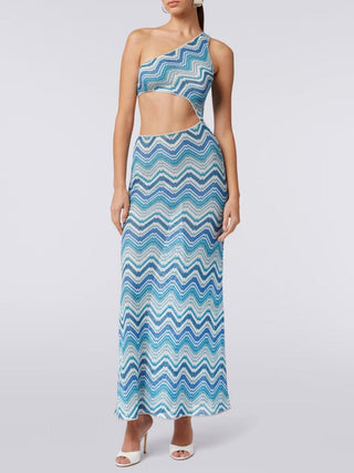 Missoni Long chevron crochet cover-up with cut-out and lurex