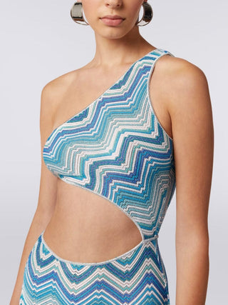 Missoni Long chevron crochet cover-up with cut-out and lurex