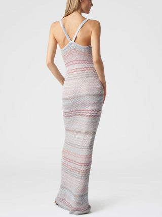 Missoni Long Dress in Zigzag Knit With Crochet-effect Weave