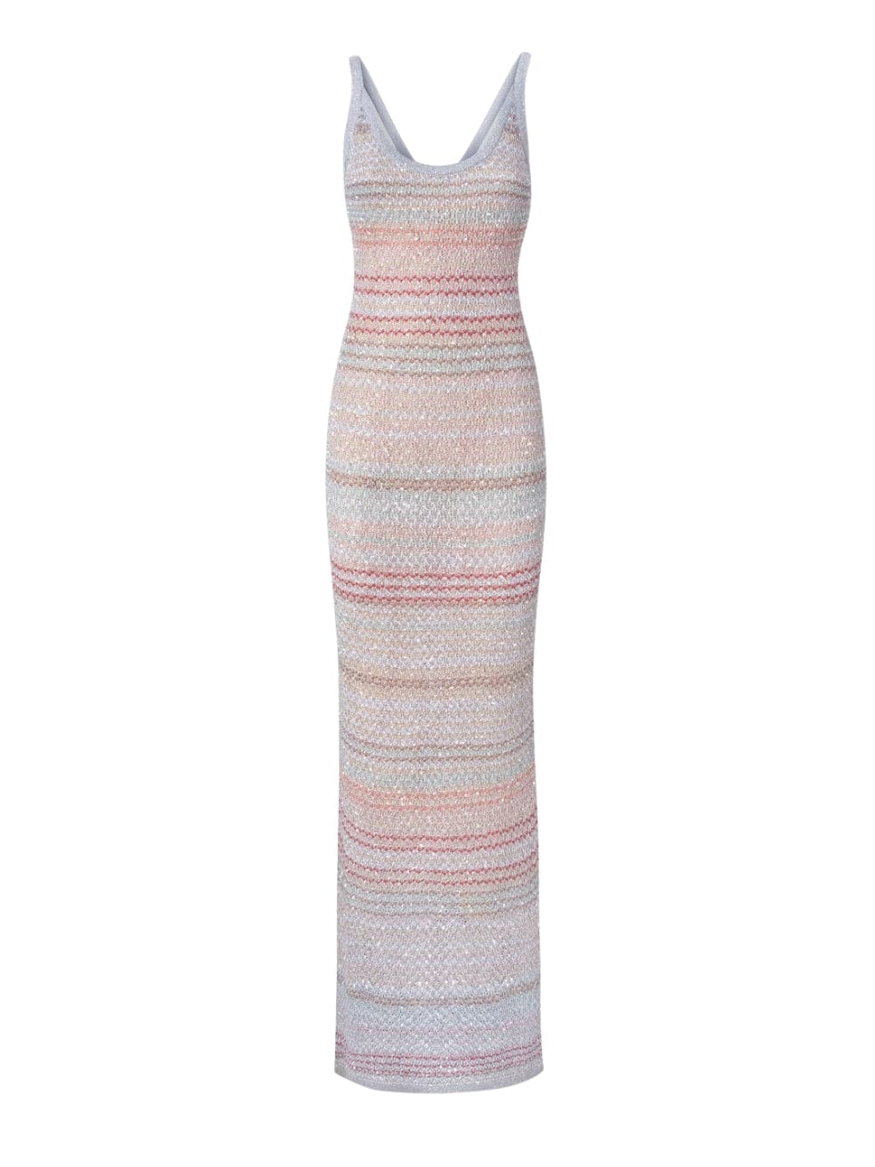 Missoni Long Dress in Zigzag Knit With Crochet-effect Weave