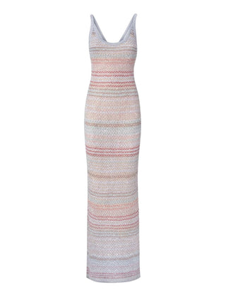 Missoni Long Dress in Zigzag Knit With Crochet-effect Weave