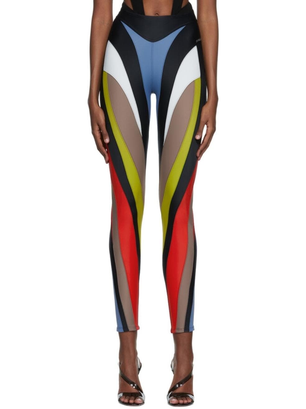 Thierry Mugler Multicolor Spiral Leggings