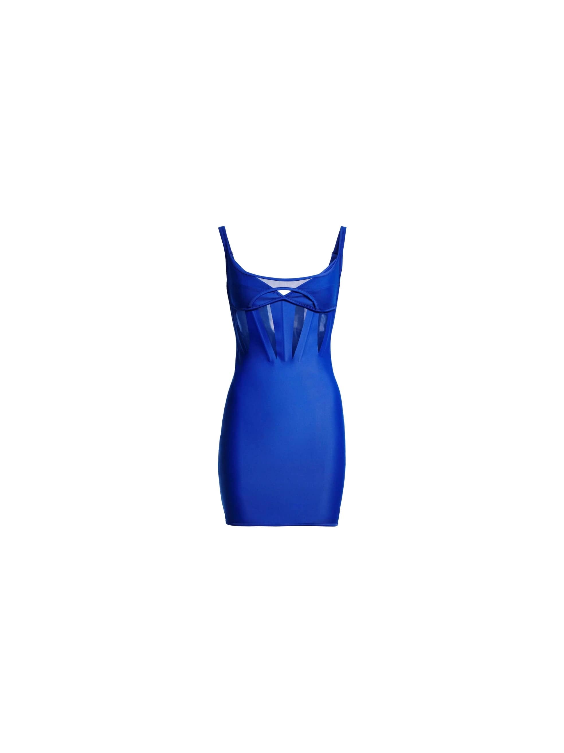 Mugler H&M Corset-Style Mini Dress in Blue