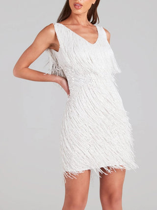 Sadie White Crystal Dress in White