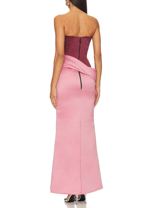 The Two-Tone Undressed Gown in Wine and Rose