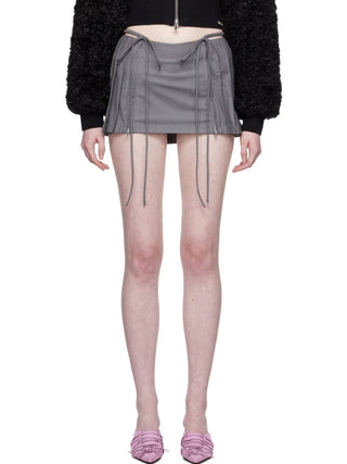 Gray Low-Waist Miniskirt