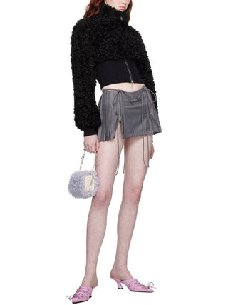 Gray Low-Waist Miniskirt