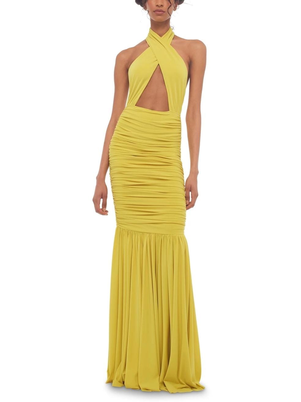 Cross Halter Fishtail Gown in Buttermilk – Bipty