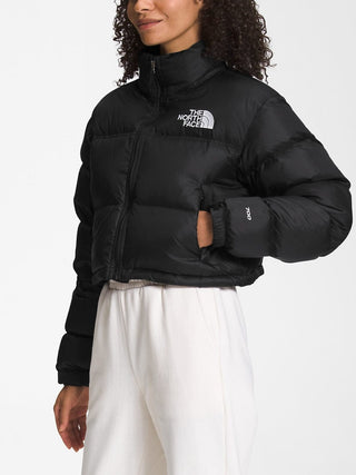 Black North Face Nuptse Puffer Cropped