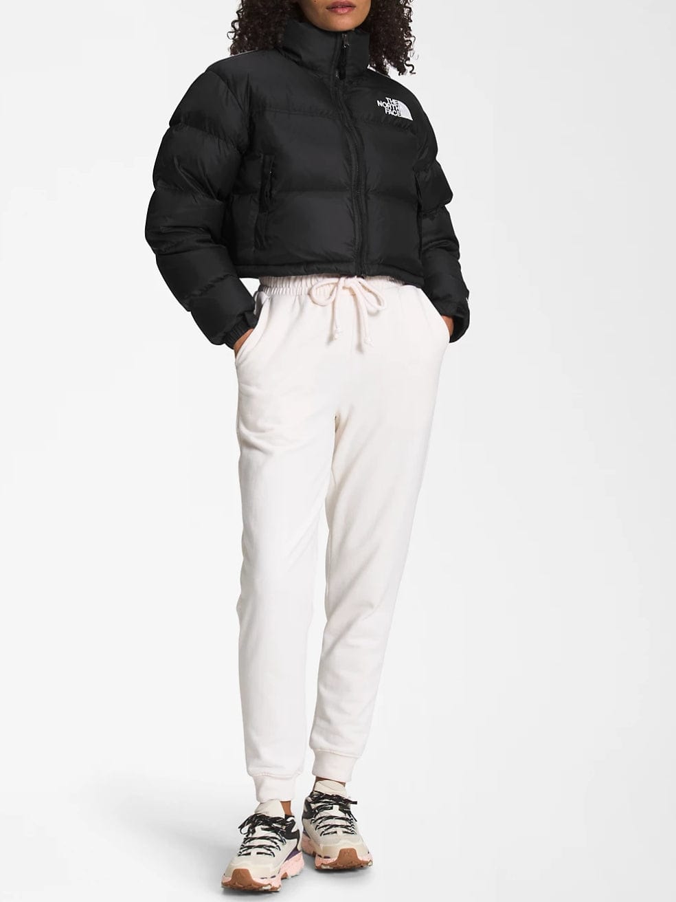 Black North Face Nuptse Puffer Cropped