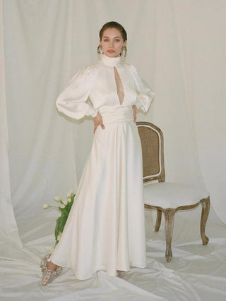 Night Out Satin Wrap Maxi Dress