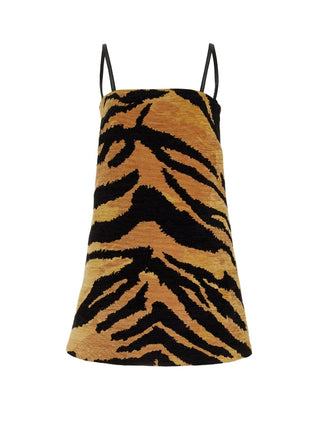 Oscar De La Renta Chenille Tiger-jacquard Mini Dress