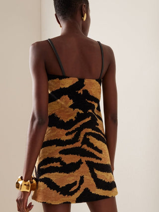 Oscar De La Renta Chenille Tiger-jacquard Mini Dress