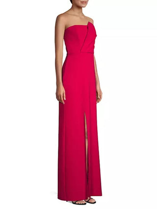 Mariko Strapless Stretch Crepe Column Gown in Rosebud