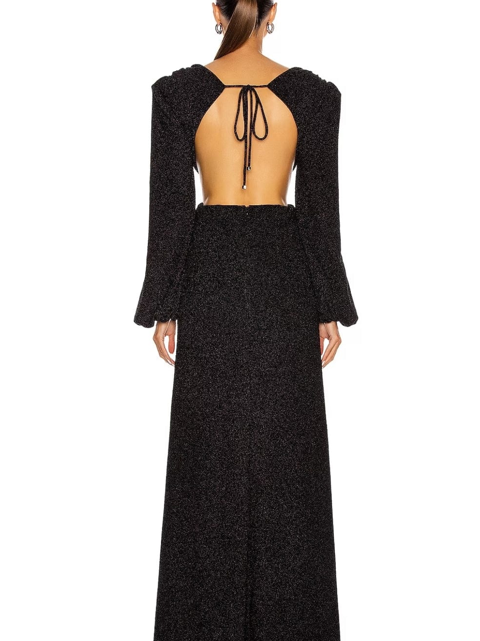 Lurex Cut-out Gown in Black