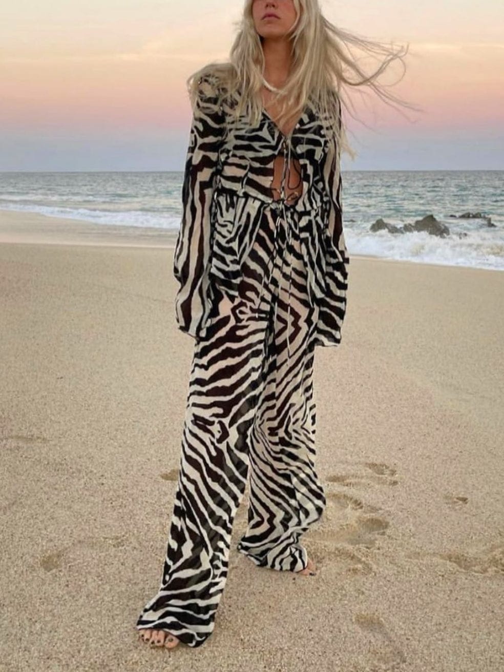 Zebra Print Two Piece Set