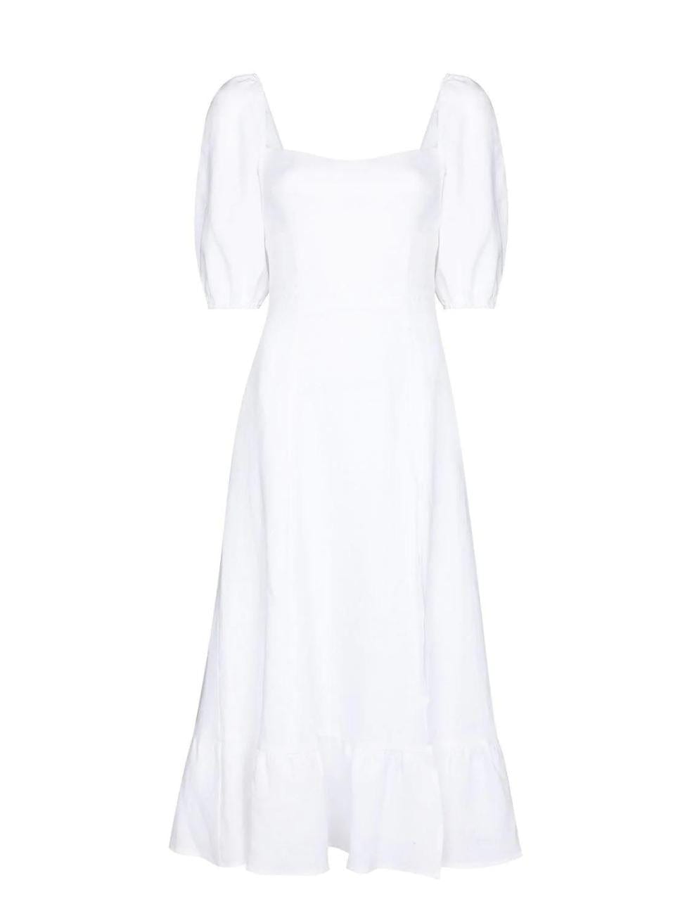 Belgium Linen Dress White
