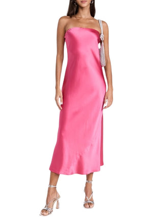 Joanne Silk Dress in Hot Pink