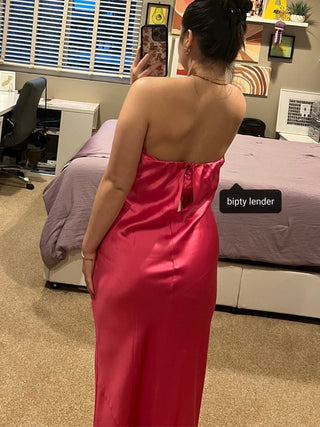 Joanne Silk Dress in Hot Pink