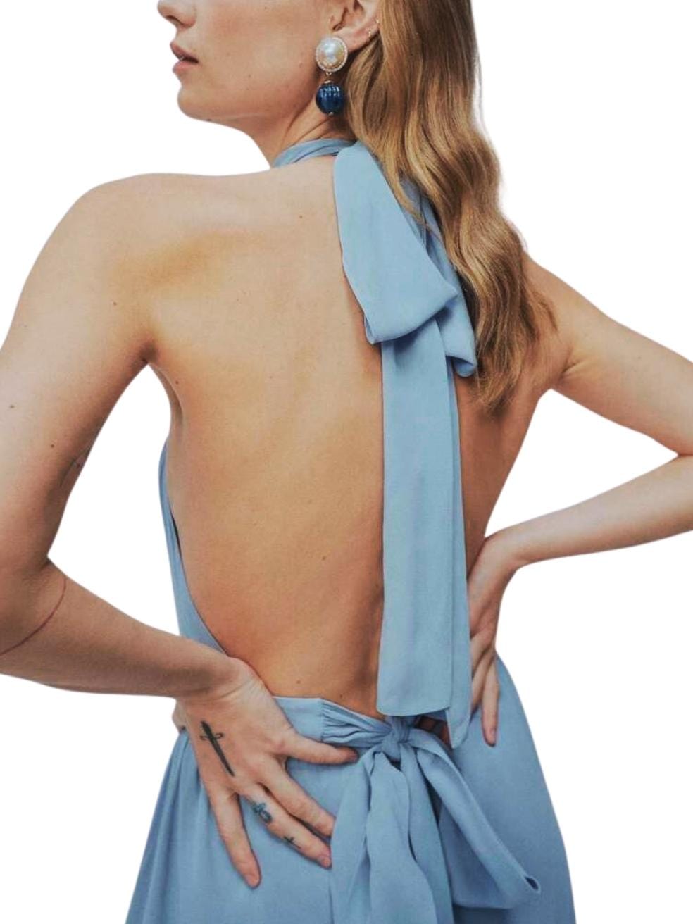 Petites Andee Dress in Baby Blue/Mineral