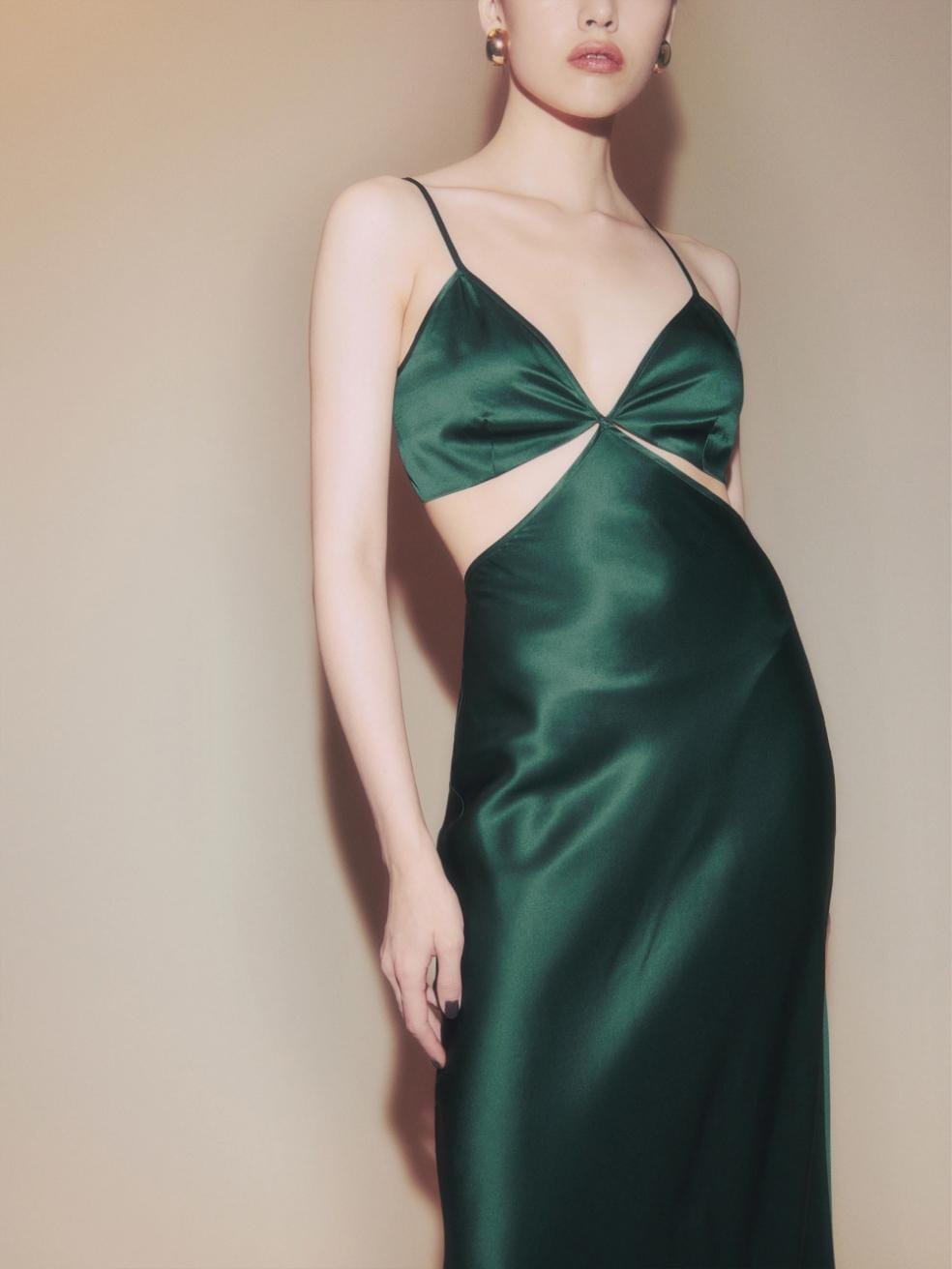 Poppies Silk Dress in Emerald