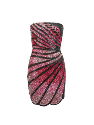 Arabelle Sequin Dress in Black/pink - Size Small